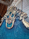 Glorious Handpainted Blu King Headboard